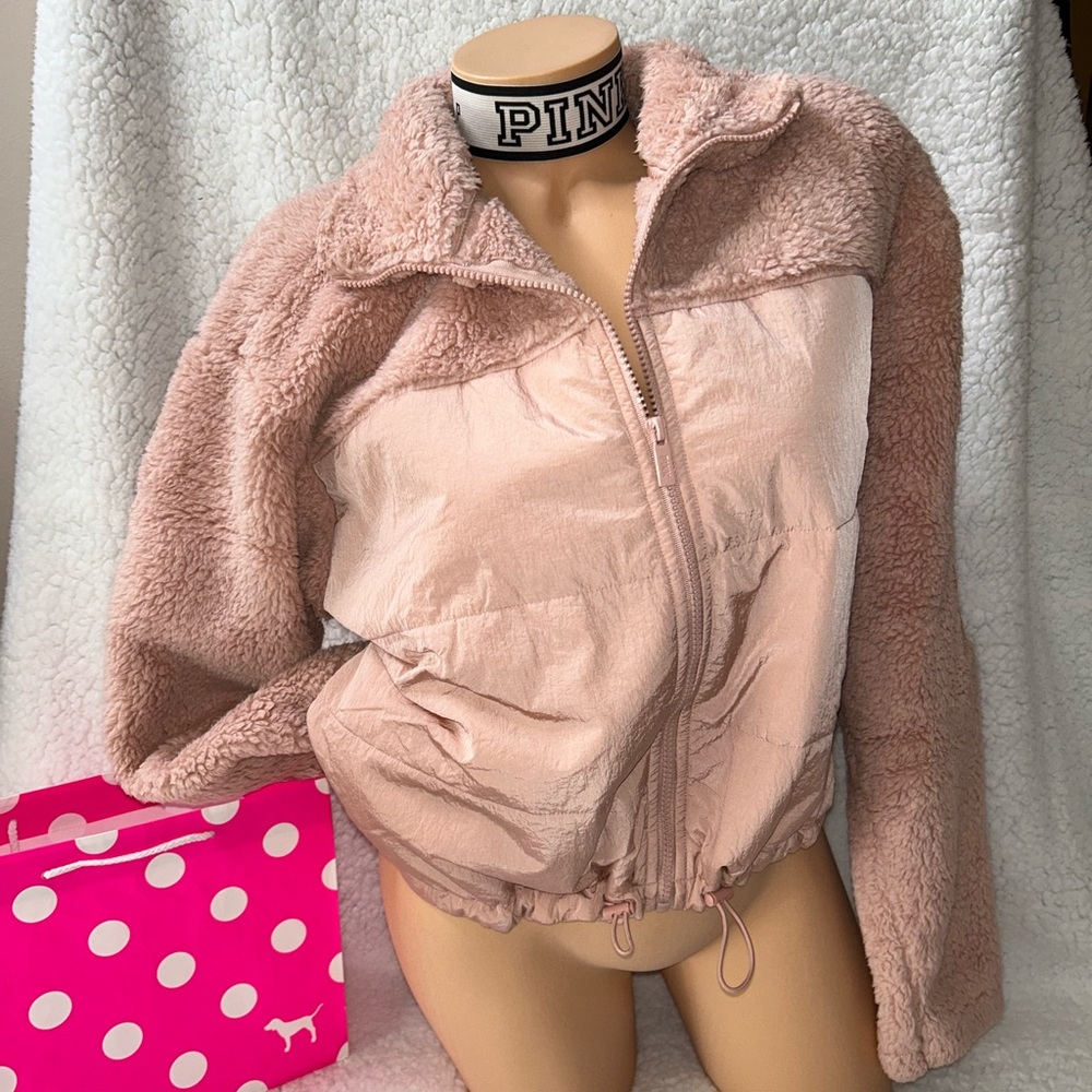RARE VS PINK Teddy Full Zip Jacket